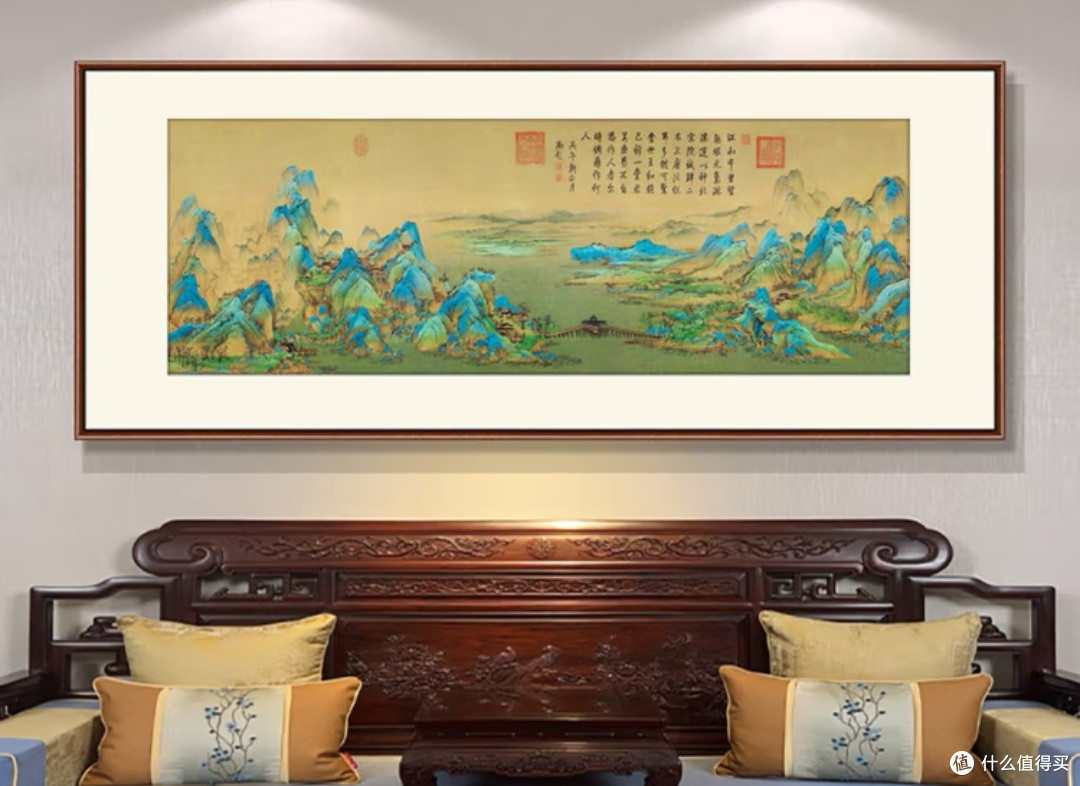 摩马艺品千里江山图:新中式家居的艺术瑰宝