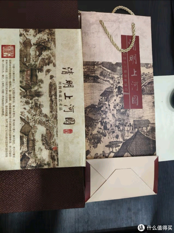 臻臻上品中国风特色礼品：织锦清明上河图丝绸画卷轴挂画_装饰