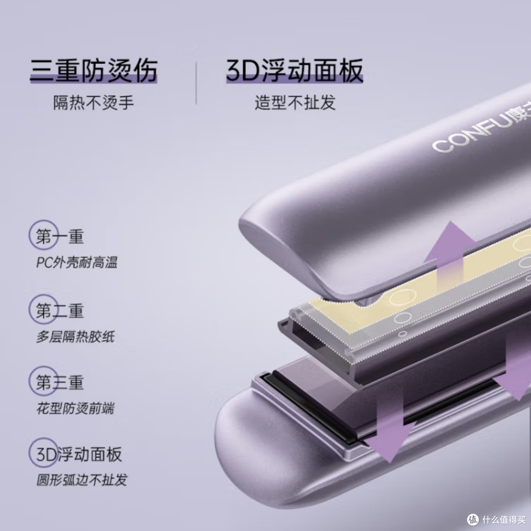 康夫CONFU直发卷发两用棒