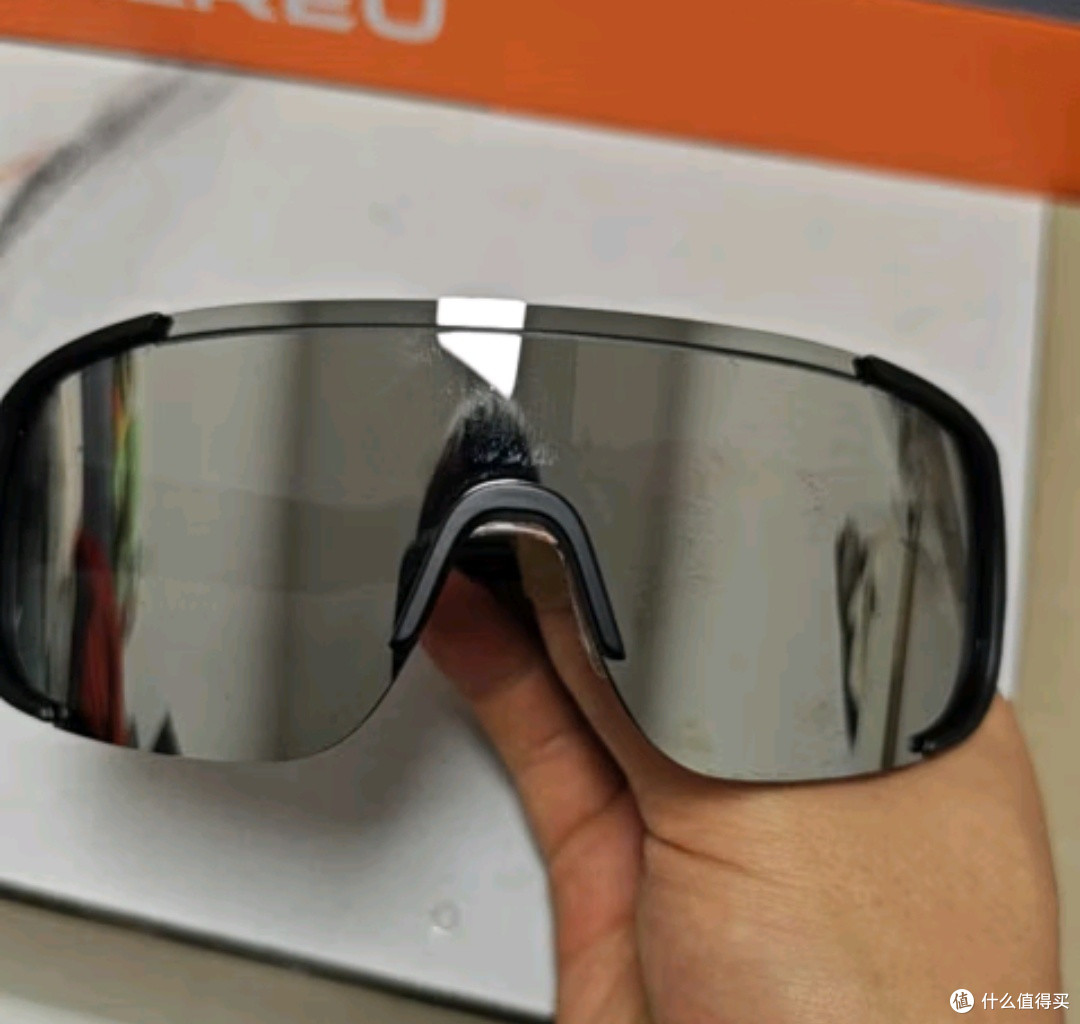 (Boshide)骑行墨镜🕶️男女通用防护镜👓黑框白水银户外新宠