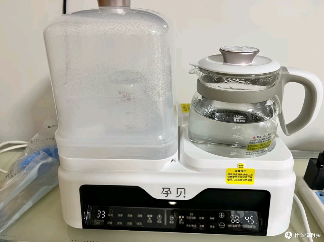 孕贝全玻璃恒温烧水壶及二合一婴儿奶瓶消毒温奶器详解