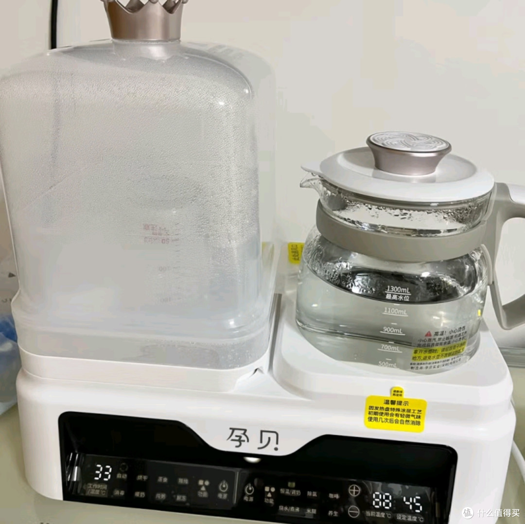 孕贝全玻璃恒温烧水壶及二合一婴儿奶瓶消毒温奶器详解