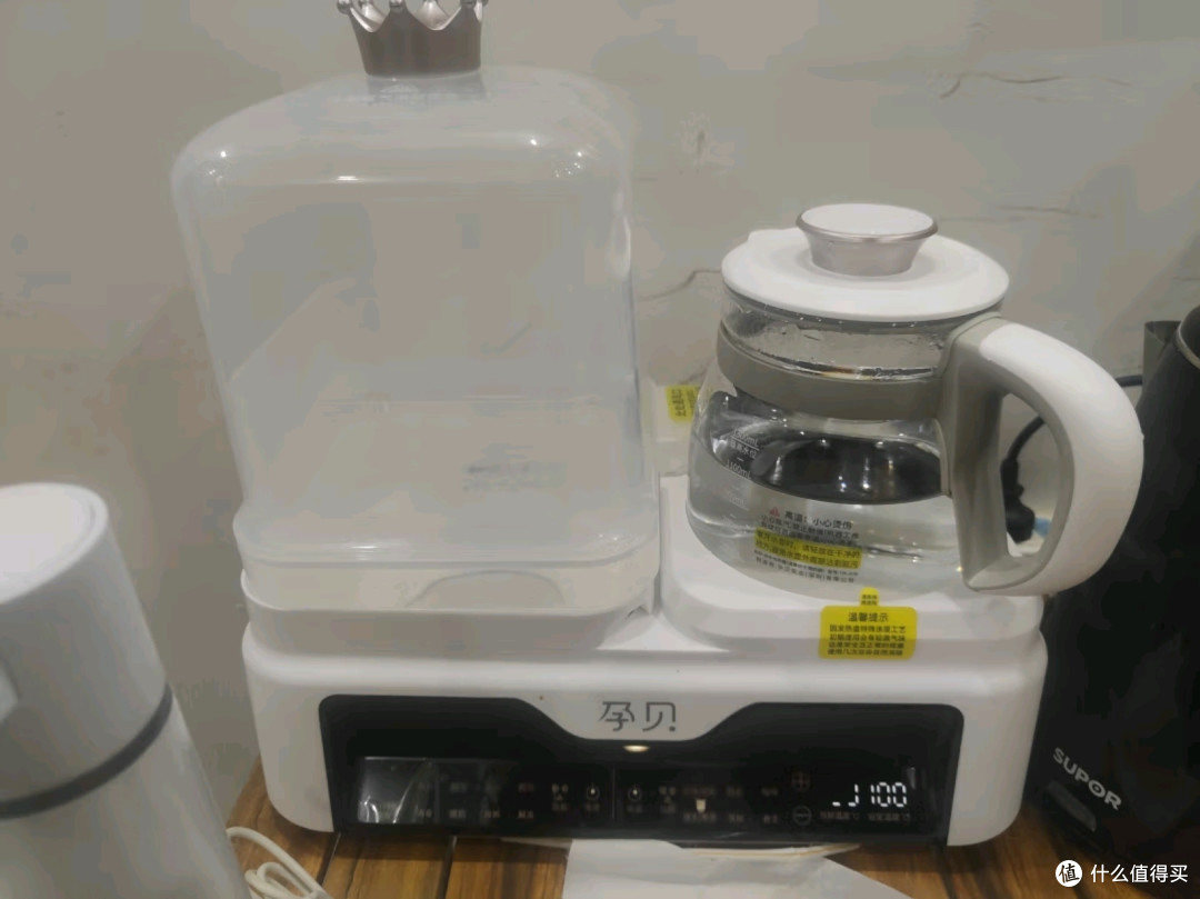 孕贝全玻璃恒温烧水壶及二合一婴儿奶瓶消毒温奶器详解