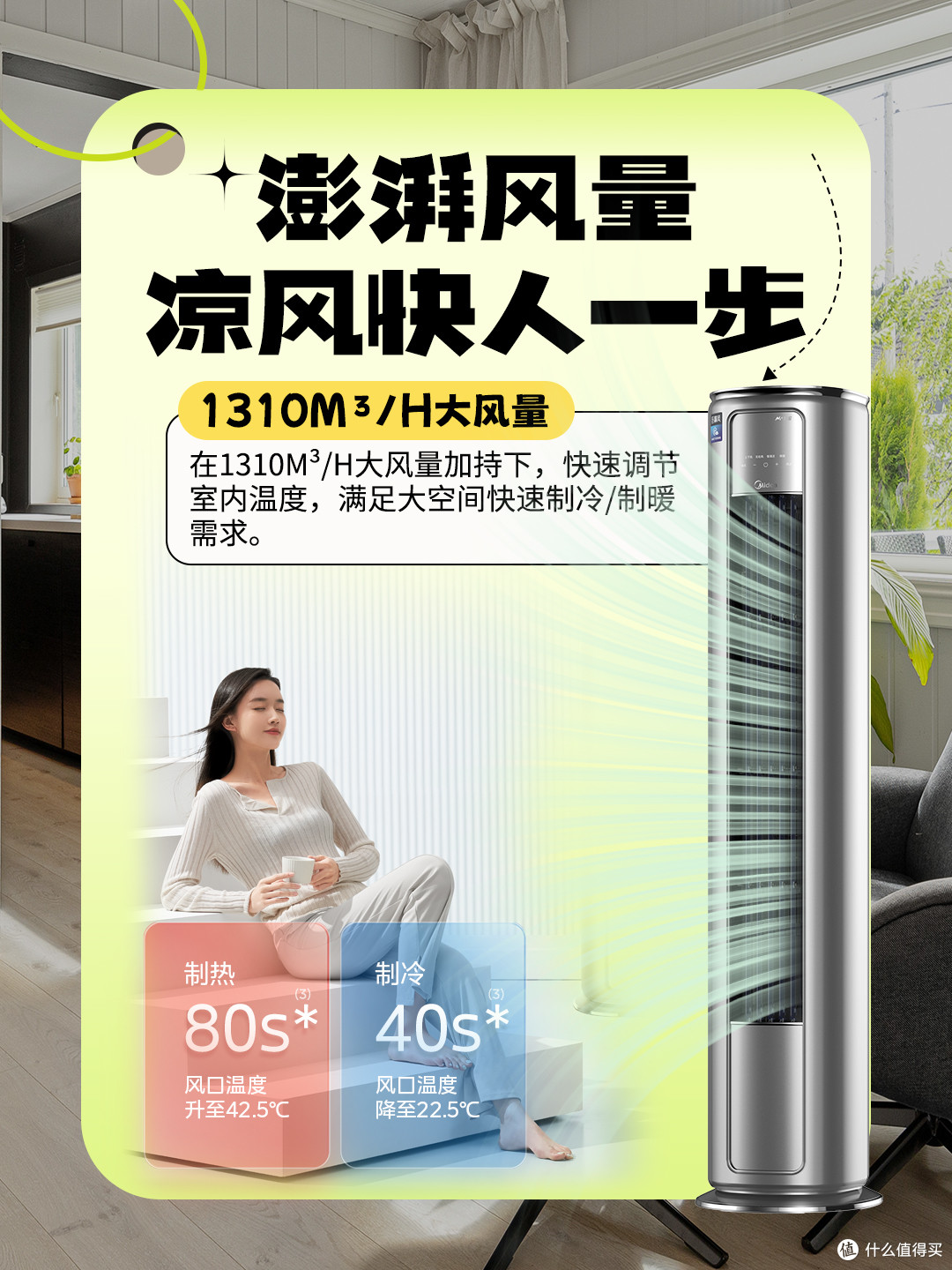 还在纠结选空调？美的【巨瀑风】VC201 一步到位！