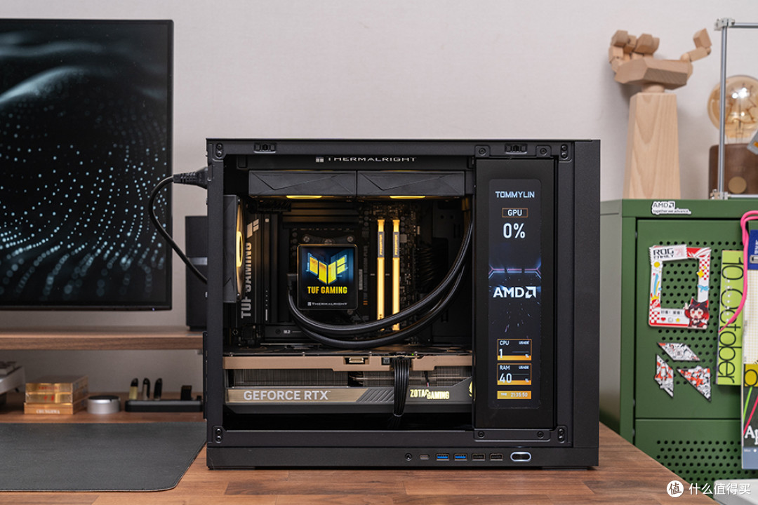 木艺邂逅硬核芯,华硕 B850M-Plus+索泰RTX5080+闪鳞G600装机展示