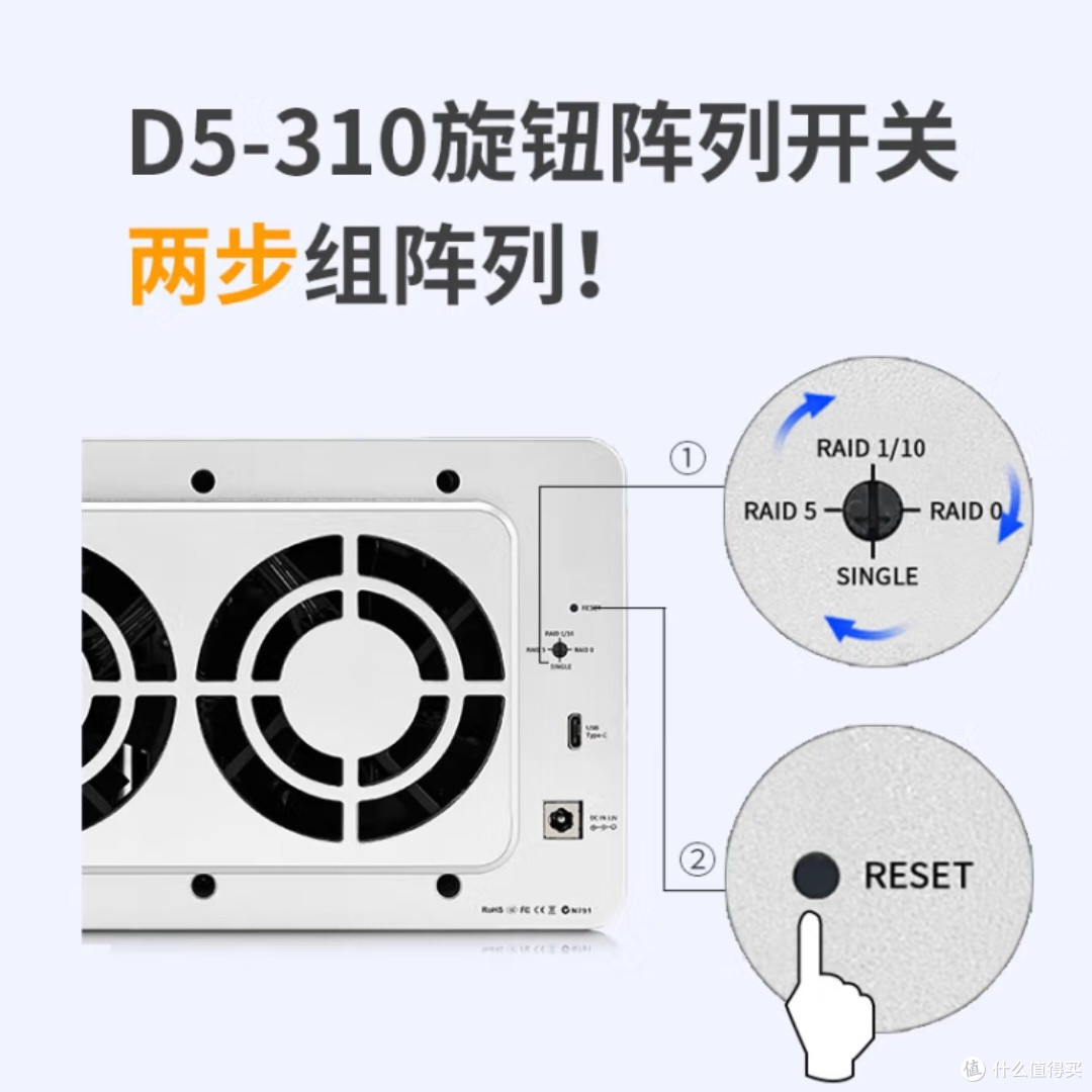 铁威马D5-3105 RAID磁盘阵列盒评测