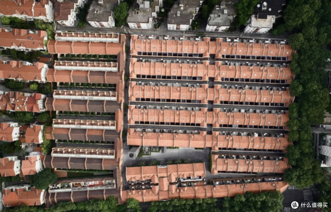 ▲ 建业里石库门建筑群的航拍图
