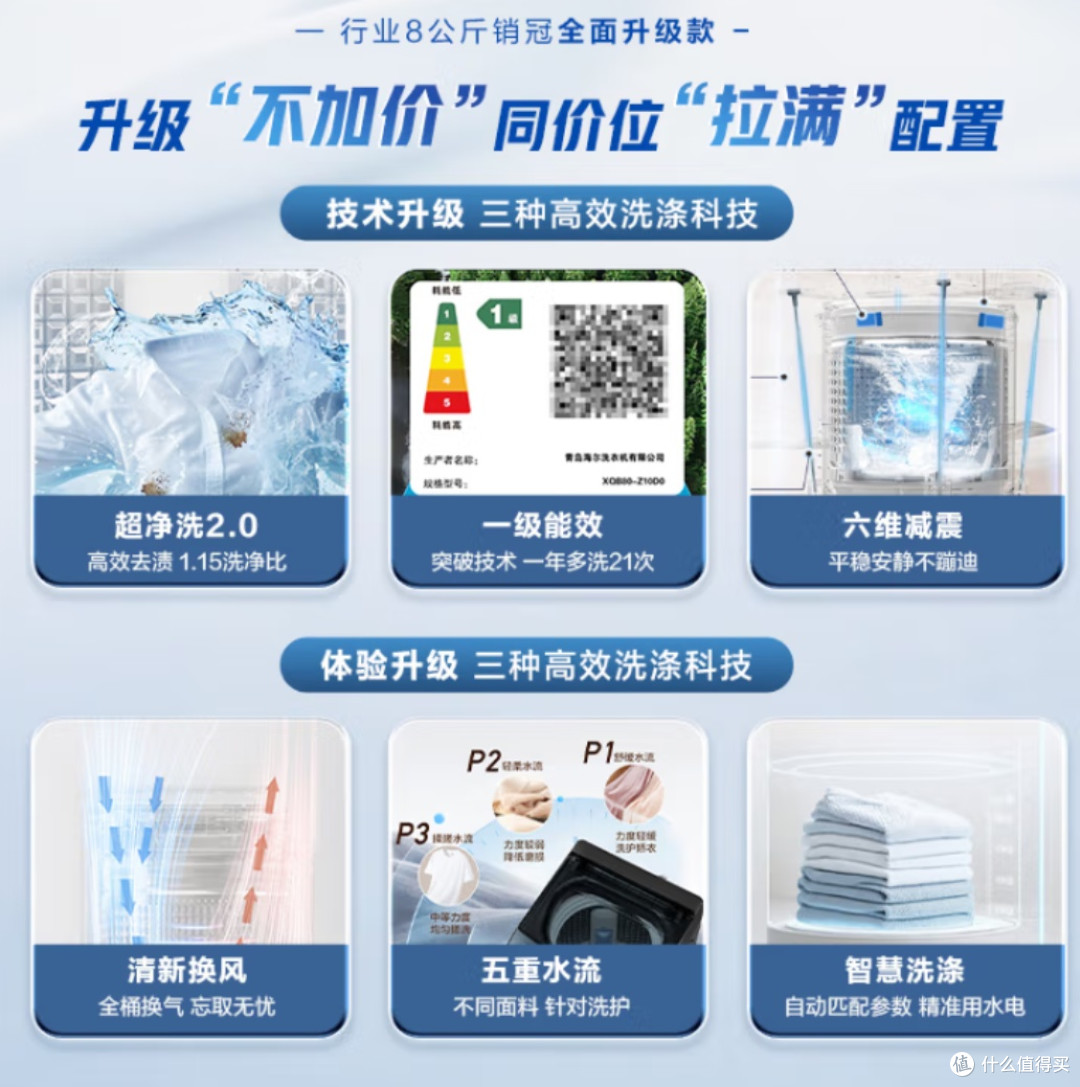 海尔(Haier)波轮洗衣机小型全自动懒人家用家电