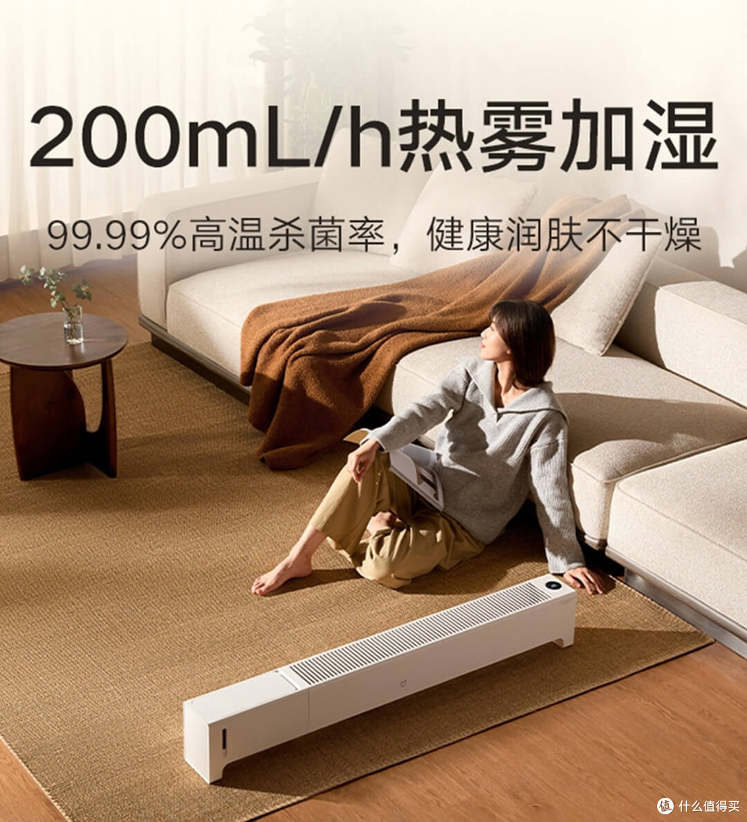 米家石墨烯踢脚线电暖气 2 加湿版：温暖与湿润的双重呵护