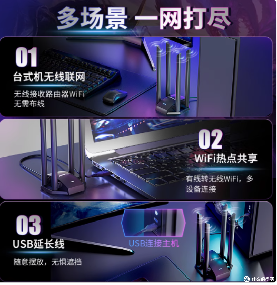 COMFAST 四天线无线网卡:畅享高速网络的得力助手