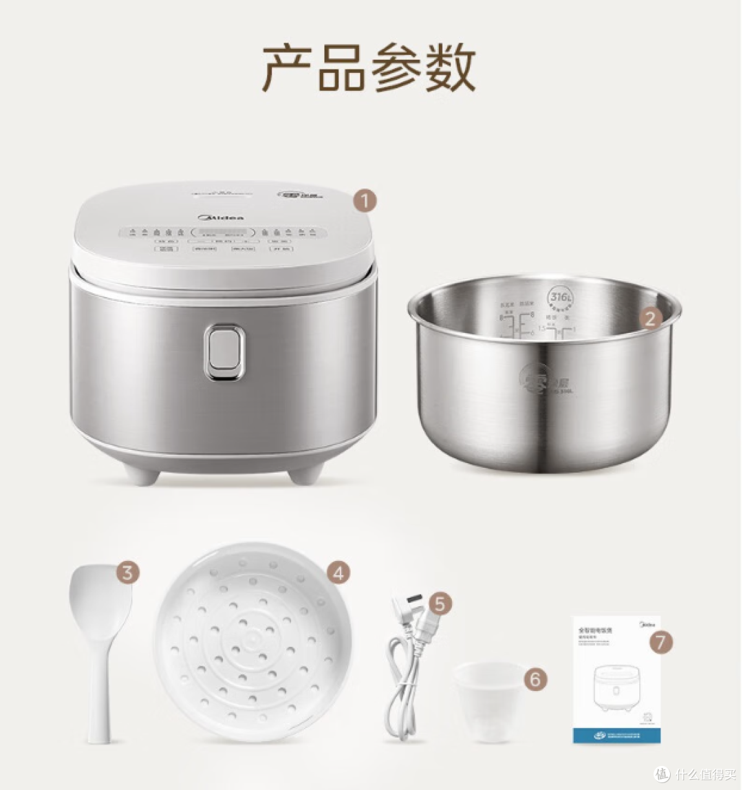美的电饭煲!大容量、无涂层,给你健康美味的每一餐!