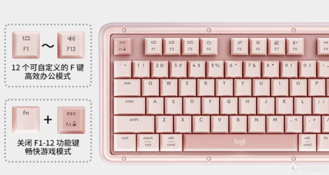 罗技ALTO KEYS K98S，粉色梦幻与高效办公的邂逅。_键盘_什么值得买
