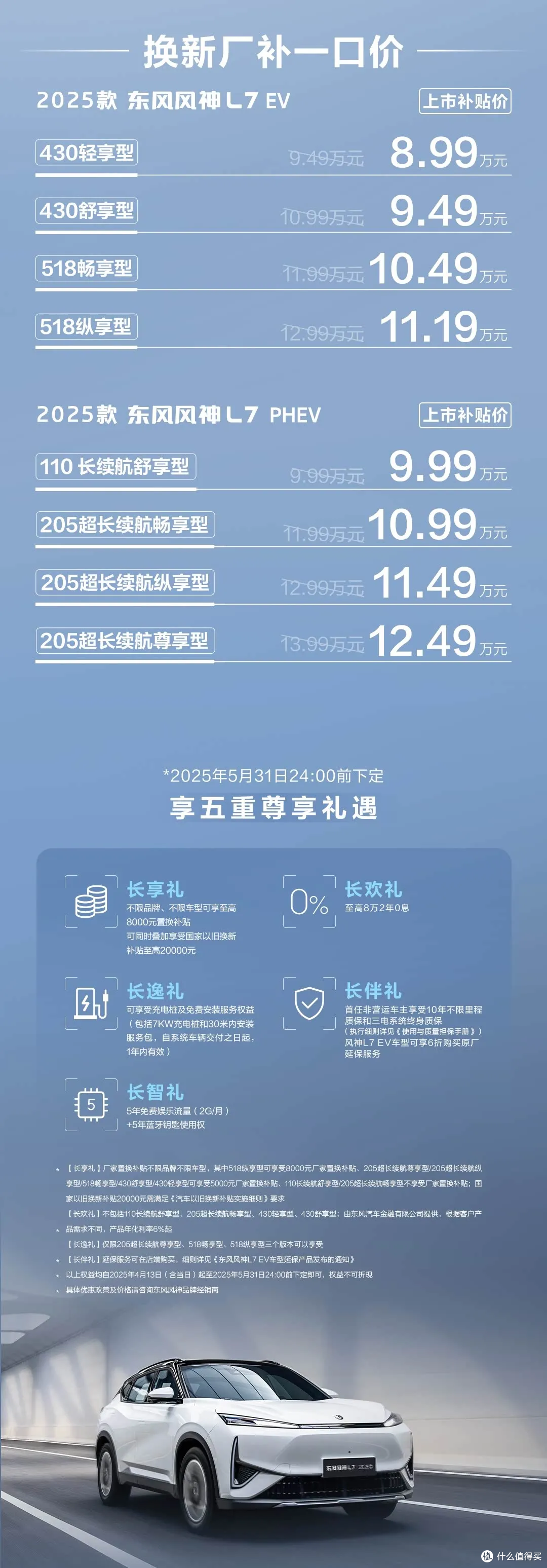 一口价8.99万元起，2025款东风风神L7正式上市！ 纯电/插混可选