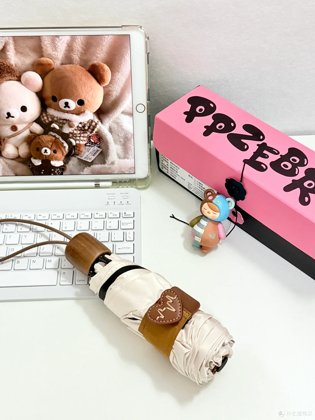 少女心被点燃!ppzebra 粉红斑马原木心跳五折伞,爱惨了