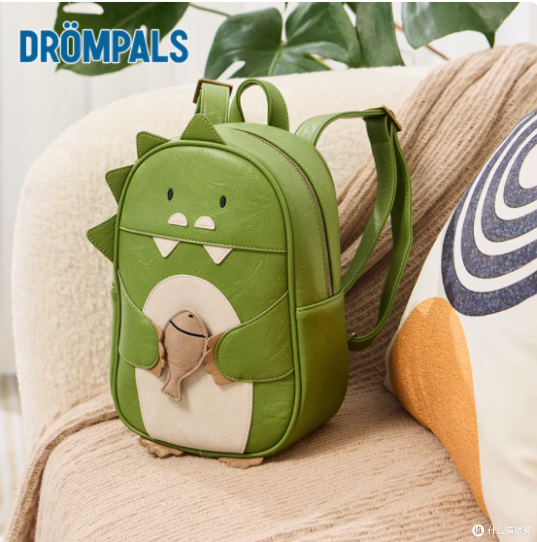 DROMPALS 旗舰店 classic 系列绿色恐龙儿童书包：萌趣与实用兼具