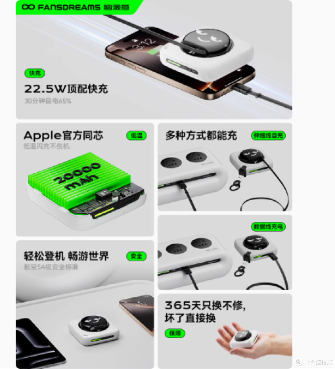 🌟20000 毫安小云团充电宝,电量焦虑的终极克星!