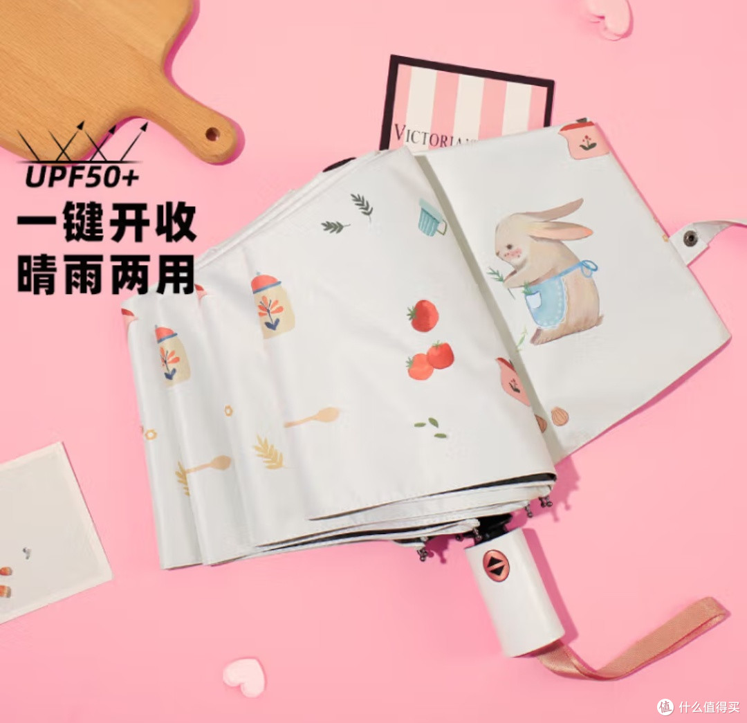 C'mon 全自动晴雨伞:你的夏日防晒神器,兔元素更添萌趣!
