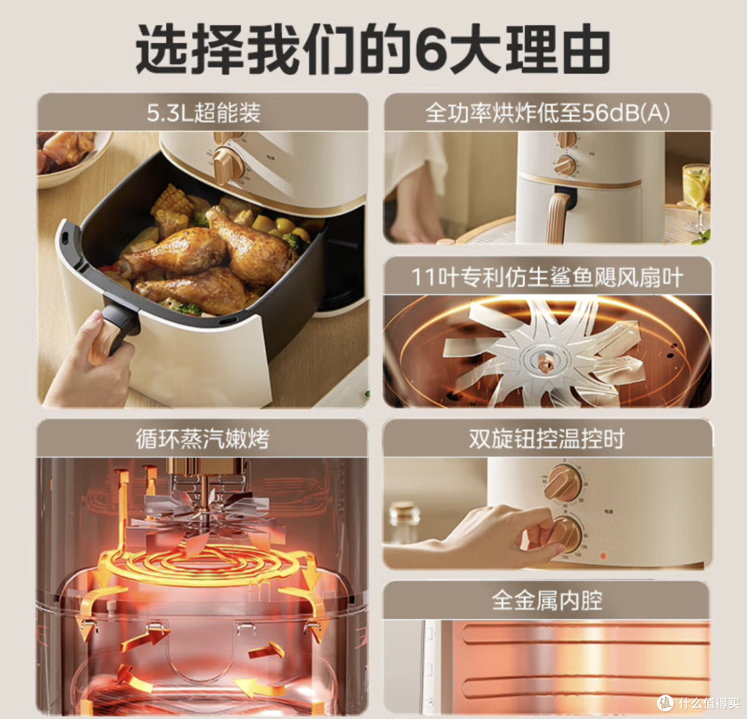 告别翻面烦恼!美的5.3L空气炸锅开启健康烹饪新体验