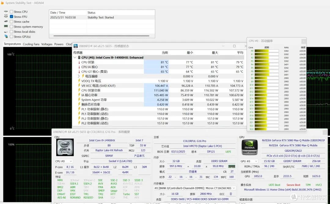 七彩虹 隐星G16 Pro RTX 5080笔记本 开箱测试