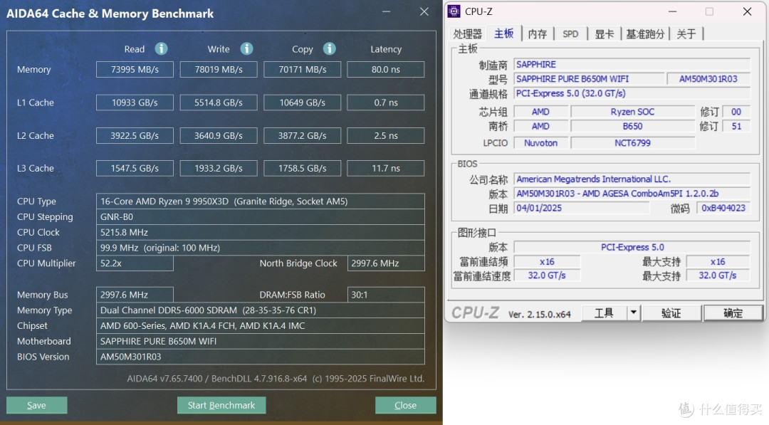 千元主板能否喂饱9950X3D？蓝宝石 PURE 极地 B650M WIFI评测分享