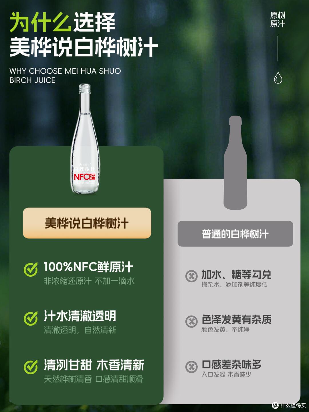 美桦说白桦树汁100%原汁原液0添加NFC天然植物饮料官方正品旗舰店