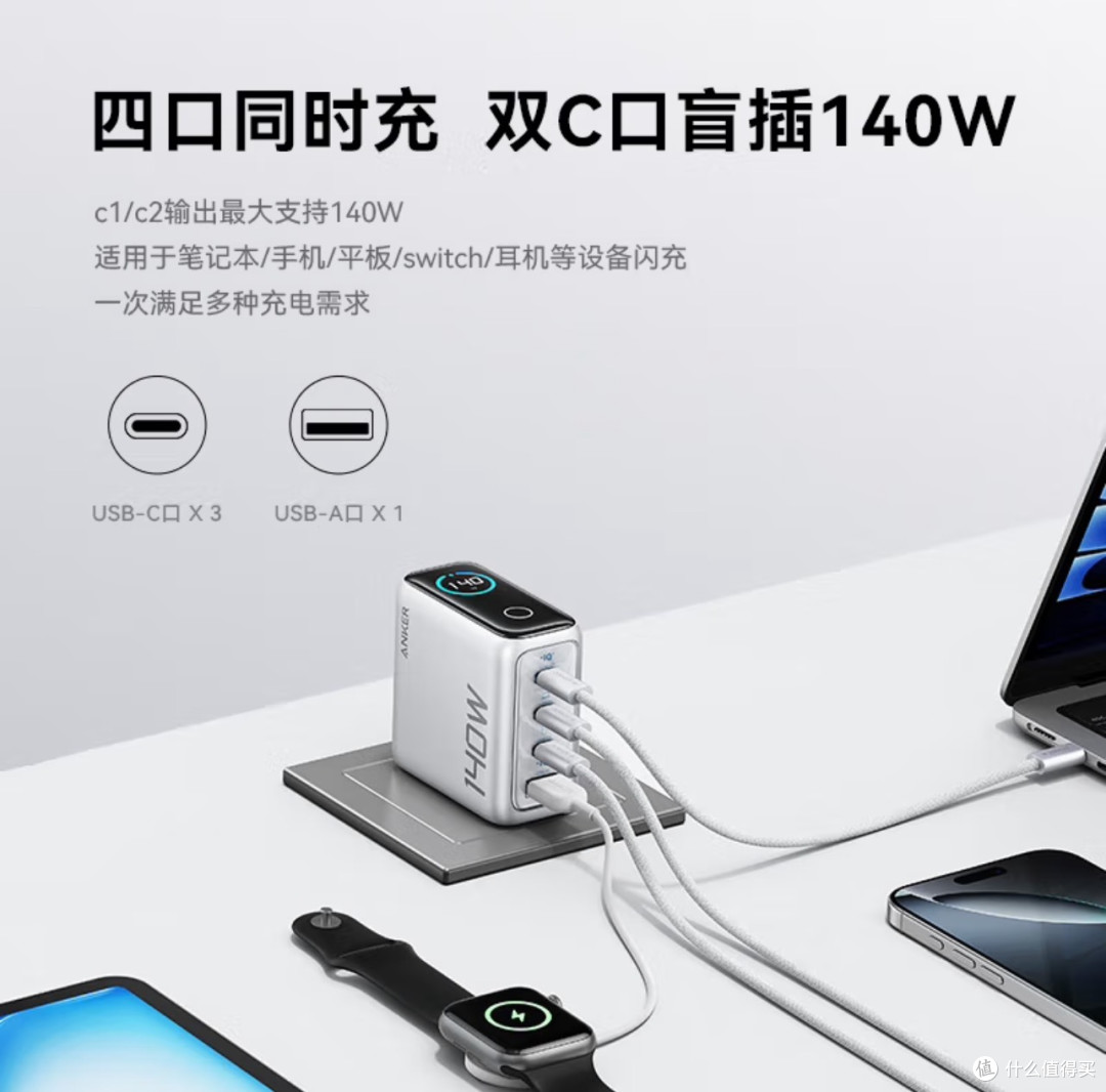 大男孩的快乐=一个会“说话”的充电器,安可智显140W太酷了!