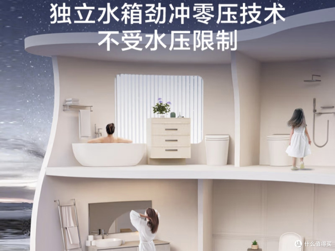 京东京造蓝鲸W智能马桶无水压限制
