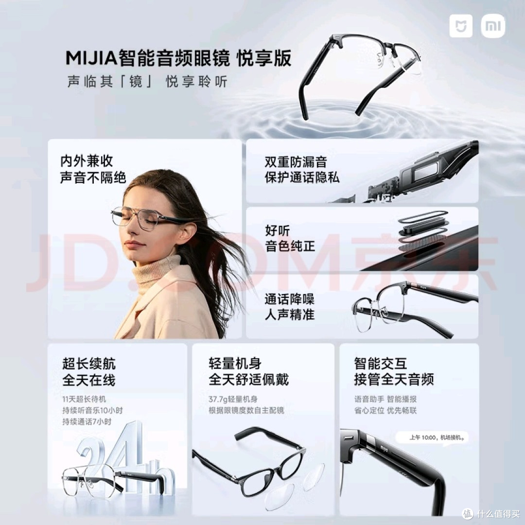小米(MI)mijia智能音频眼镜 悦享版 渐变灰飞行员款