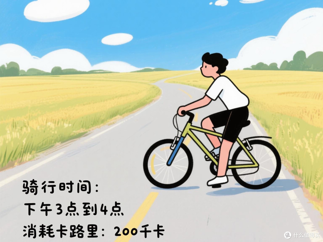 户外兜兜风,骑自行车运动记录。