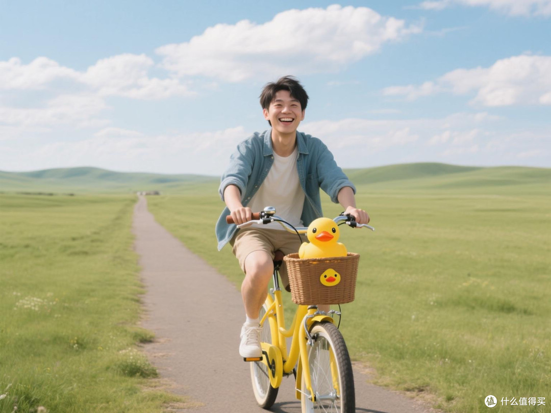 户外骑行自行车小黄鸭