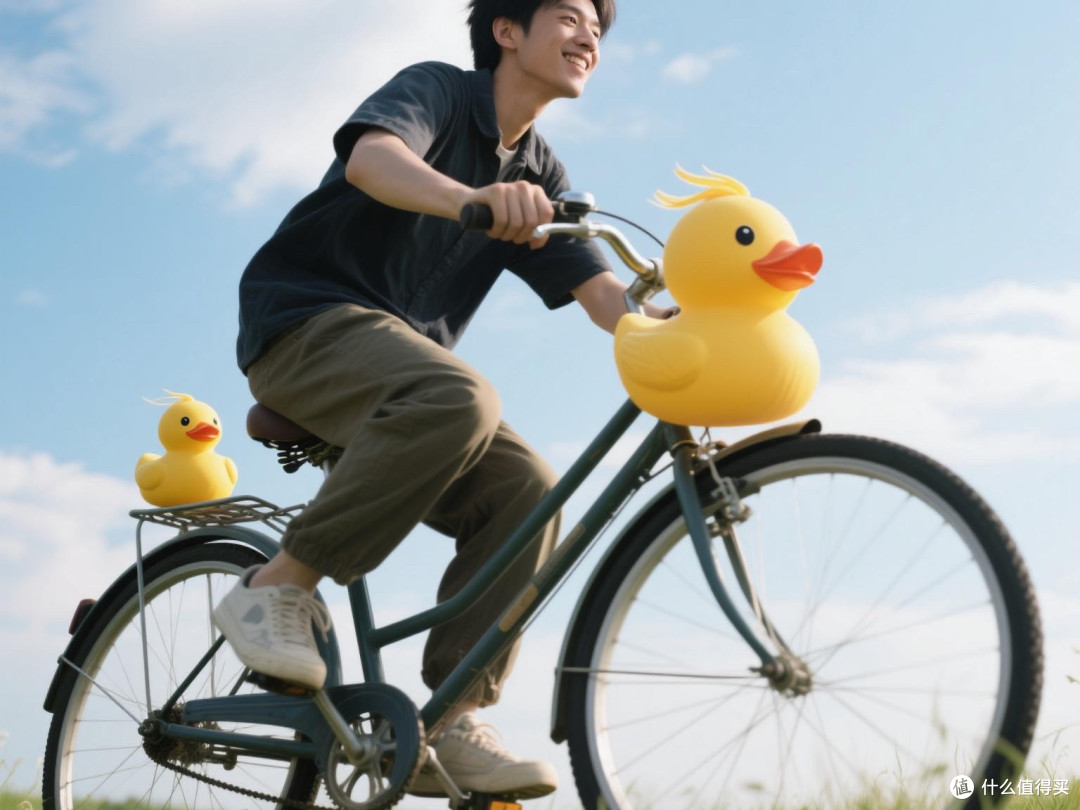 户外骑行自行车小黄鸭