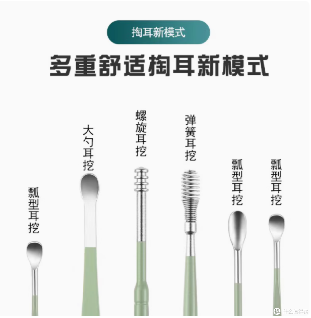 微潮诚品百货店掏耳神器不锈钢挖耳勺 6 件套，开启耳部清洁体验​