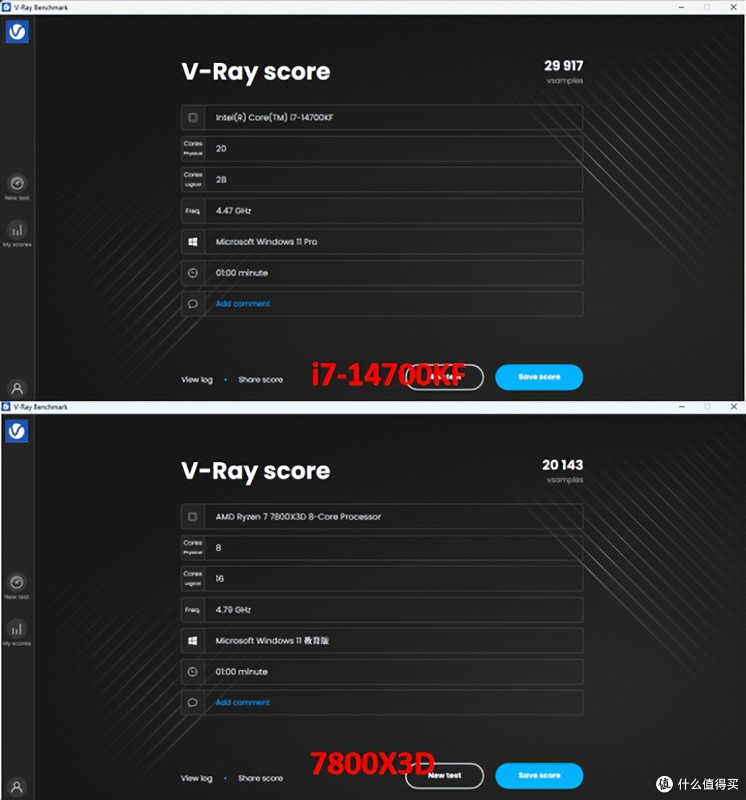 14700KF对决7800X3D:游戏缓存强还是生产力多核强?