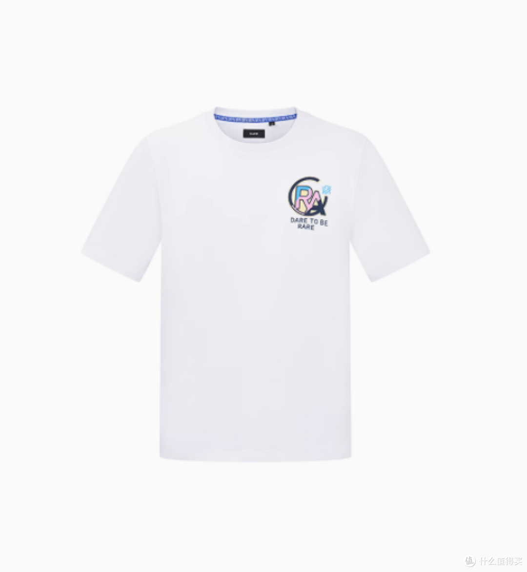 RAREoutlet 店夏季 RA 字母刺绣工艺款男白色圆领短袖 T 恤