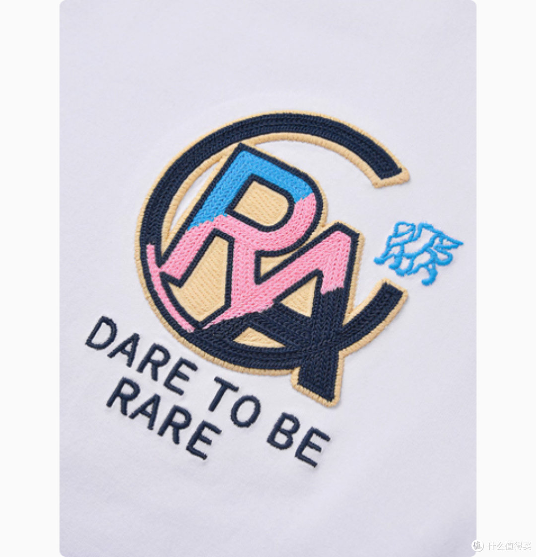 RAREoutlet 店夏季 RA 字母刺绣工艺款男白色圆领短袖 T 恤