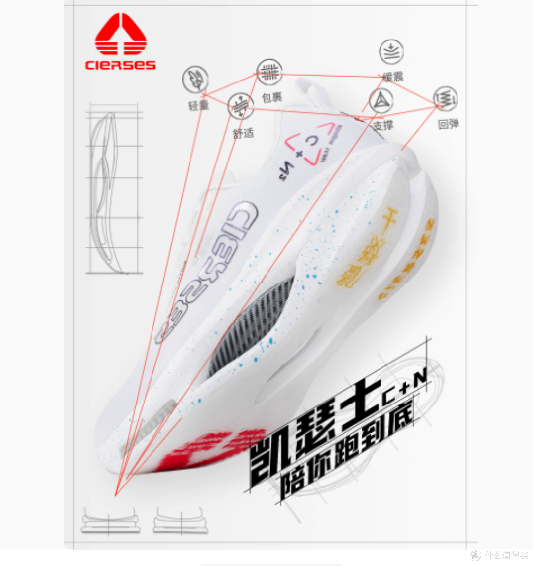 CIERSES凯瑟士旗舰店C N系列:氮气气垫,为马拉松而生