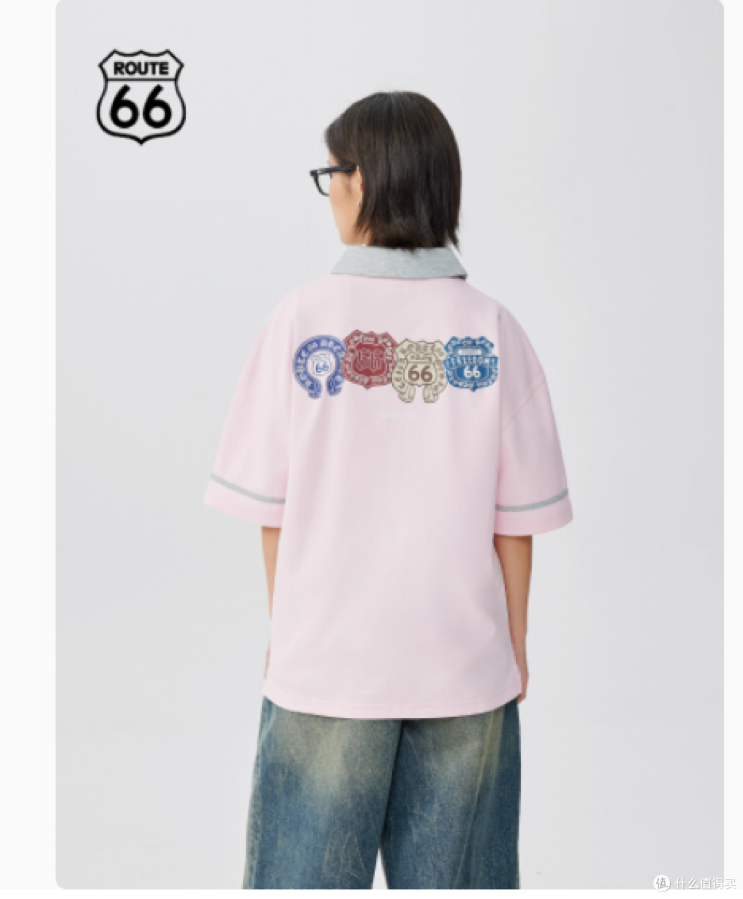 Route66 半拉链撞色哥特元素透气凉感弹力翻领 Polo 衫