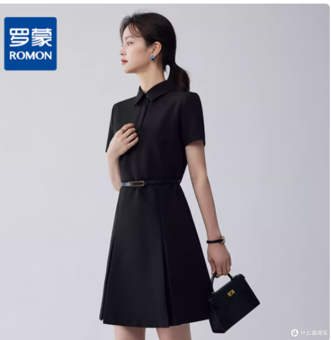 罗蒙夏季经典小翻领短袖连衣裙:时尚与优雅的完美融合