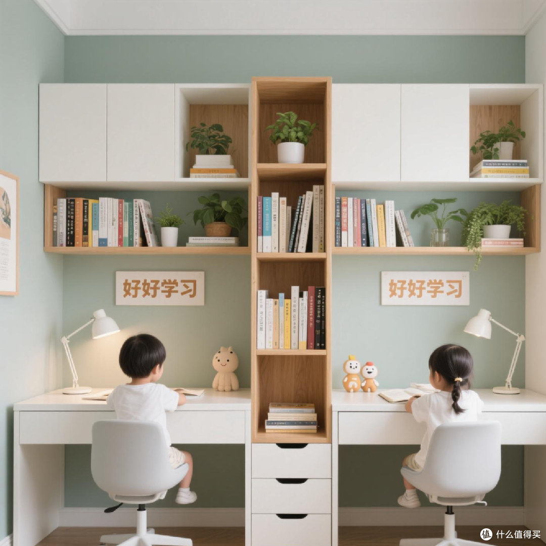 省空间!二孩家庭的书桌妙招