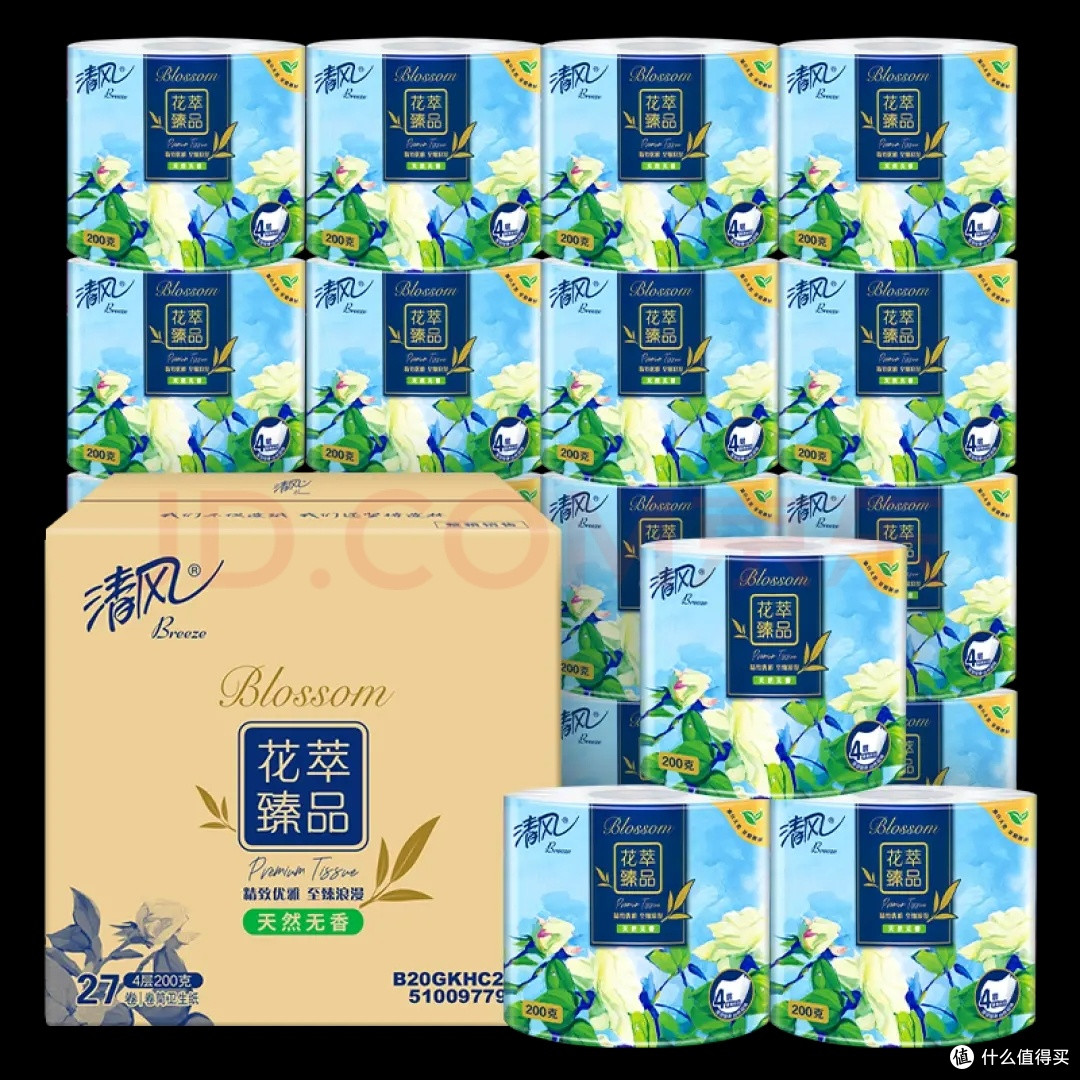 清风花萃卷纸：厚实耐用不掉屑