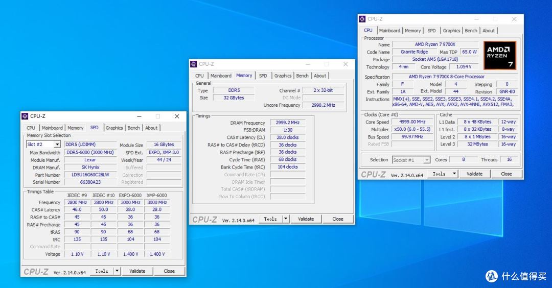 CPUZ信息（6000MT/s C28+UCLK=MEMCLK）