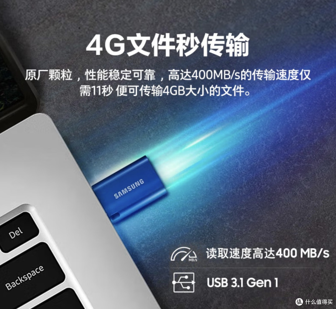 飞一般的体验!三星128GB Type-C U盘,手机扩容神器!