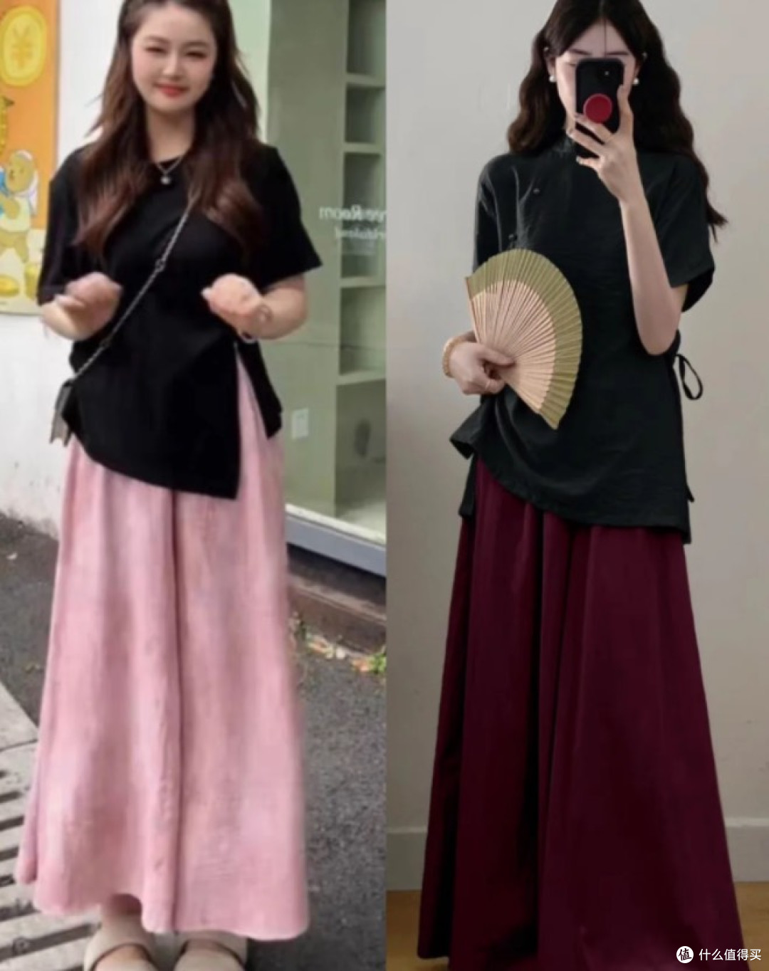 夏季女生半身群装遮胯显瘦穿搭