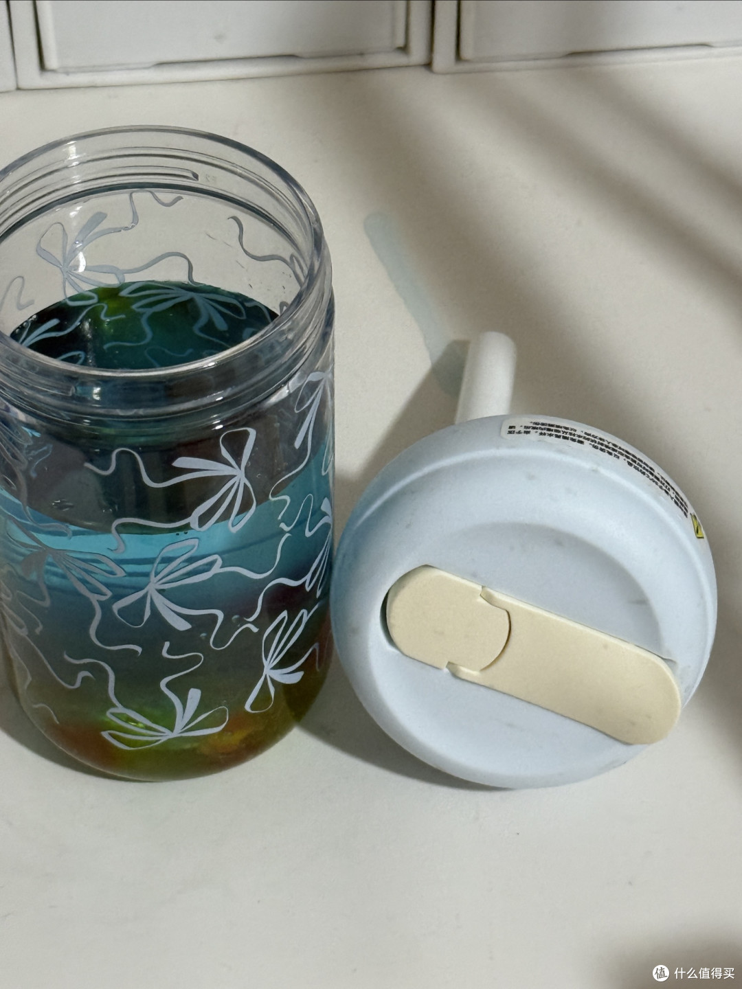 AKS新款蓝色蝴蝶结水杯