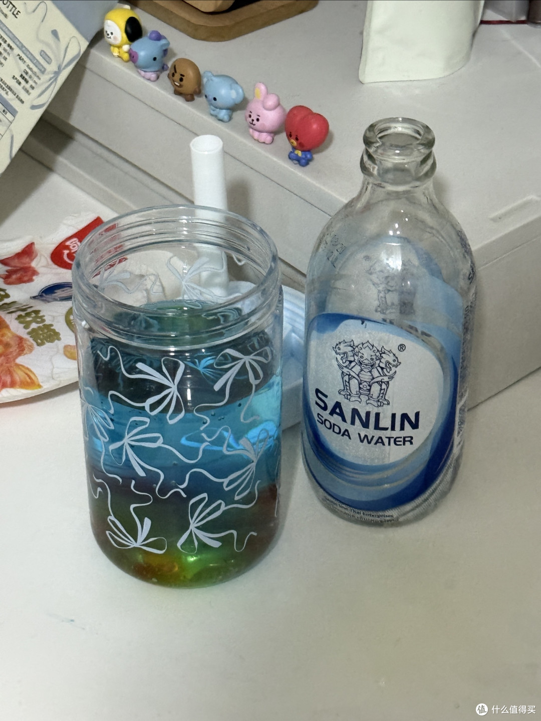 AKS新款蓝色蝴蝶结水杯