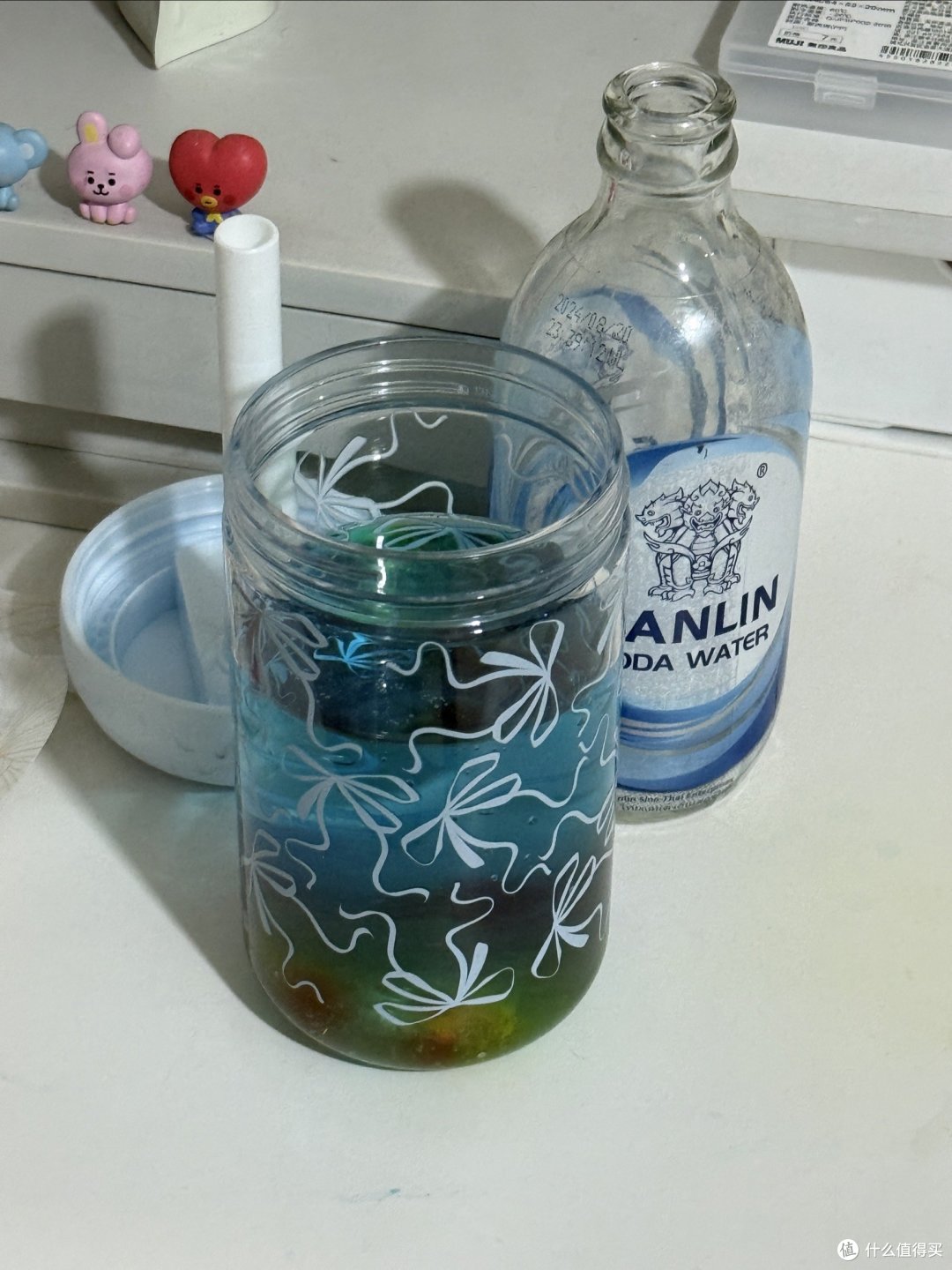 AKS新款蓝色蝴蝶结水杯