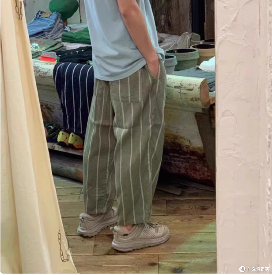 SASHIKO工作室:男女棉麻条纹长裤——穿越都市与自然的舒适之选