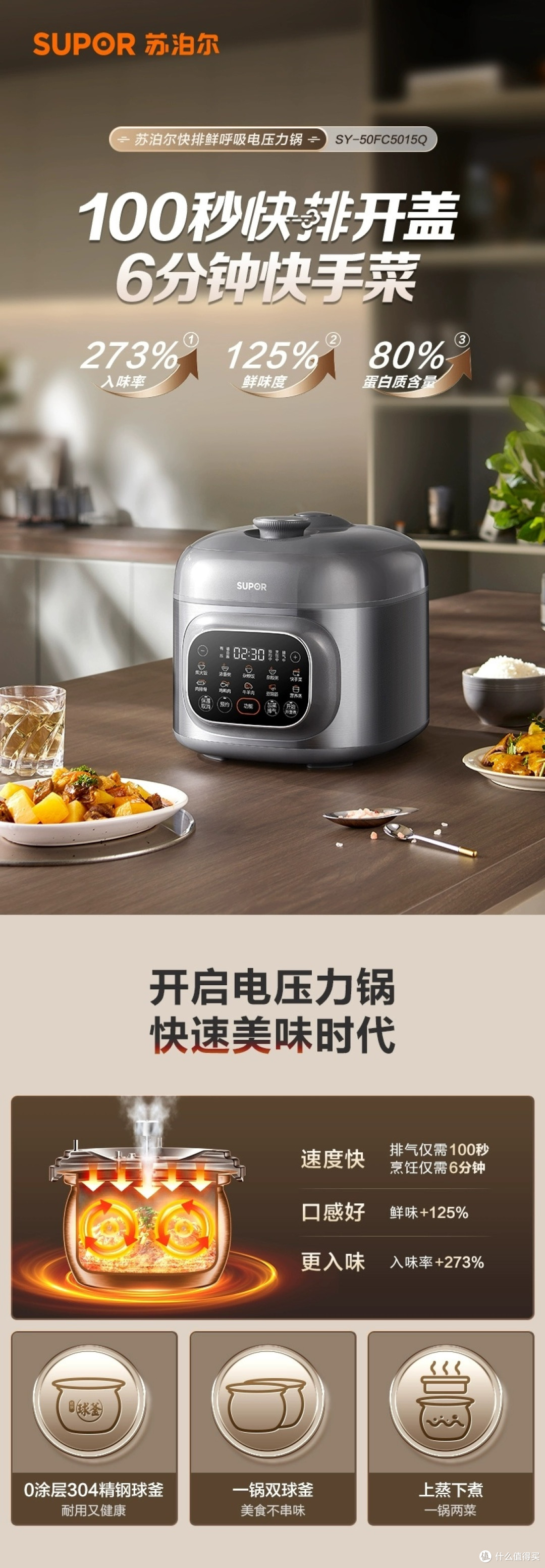 苏泊尔5L电压力锅:多功能家用优选