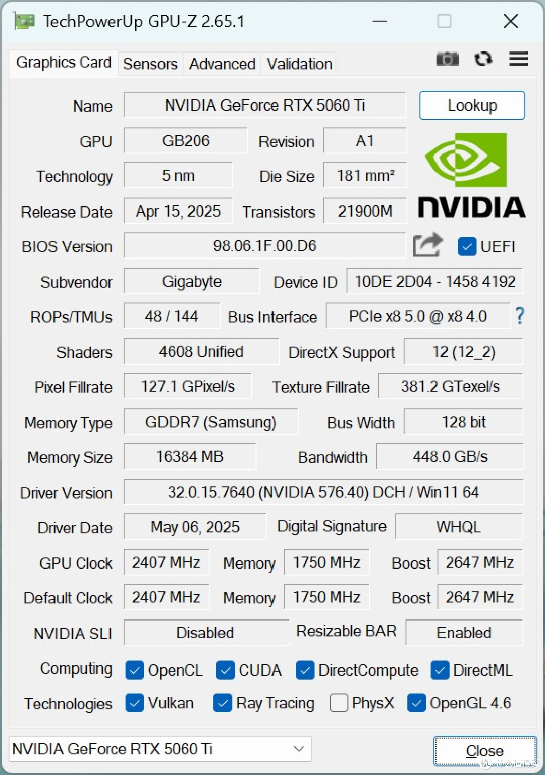 白衣胜雪、小巧玲珑:技嘉RTX 5060 TI 16GB雪鹰显卡评测