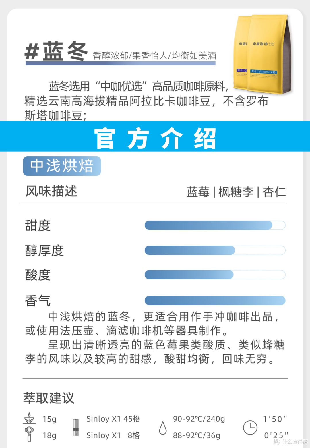 外行替你喝咖啡075:辛鹿 蓝冬 SOE 中浅烘焙 意式咖啡豆